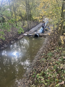 Foto: Králický potok IDVT 10177119,oprava dlažeb a nátrží, ř. km 0,000 - 0,300, odtěžení sedimentů ř. km 0,300 - 1,300, Králický potok